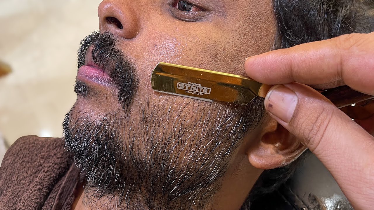 ASMR Barber | Straight Razor Beard Shave Sounds 😴 Deep Sleep No Talking ...
