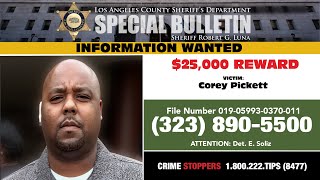 LASD Announces $25,000 Reward for Info Leading to Those Responsible for Murder of Corey Pickett