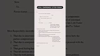 How to write legal compromise letter between parties