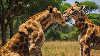 Lion And Giraffe#Lion Video#Viral Video/lionworld#trending #viral #wildlife/ /Trending video