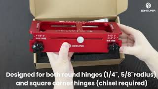 Gohelper Door Hinge Jig, Aluminum Alloy Door Hinge Template Kit for Router