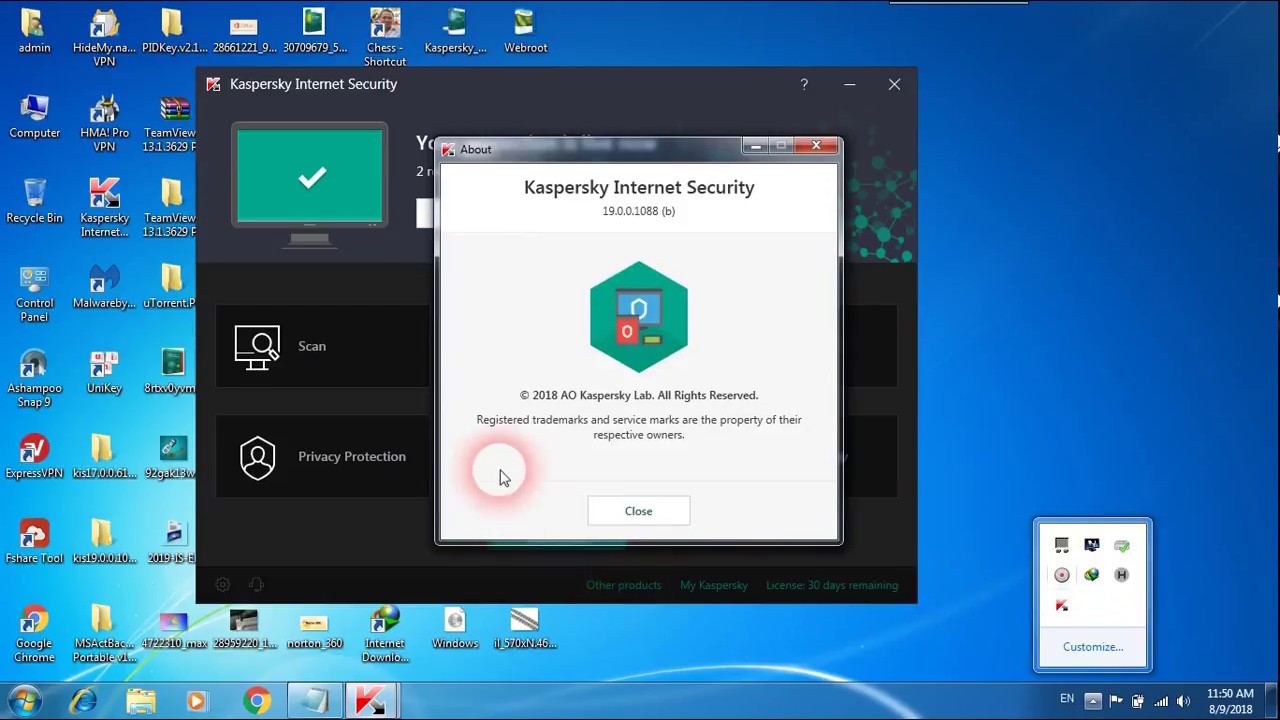 HƯỚNG DẪN ADD KEY KASPERSKY INTERNET SECURITY 2019 BẢN QUYỀN 3 NĂM