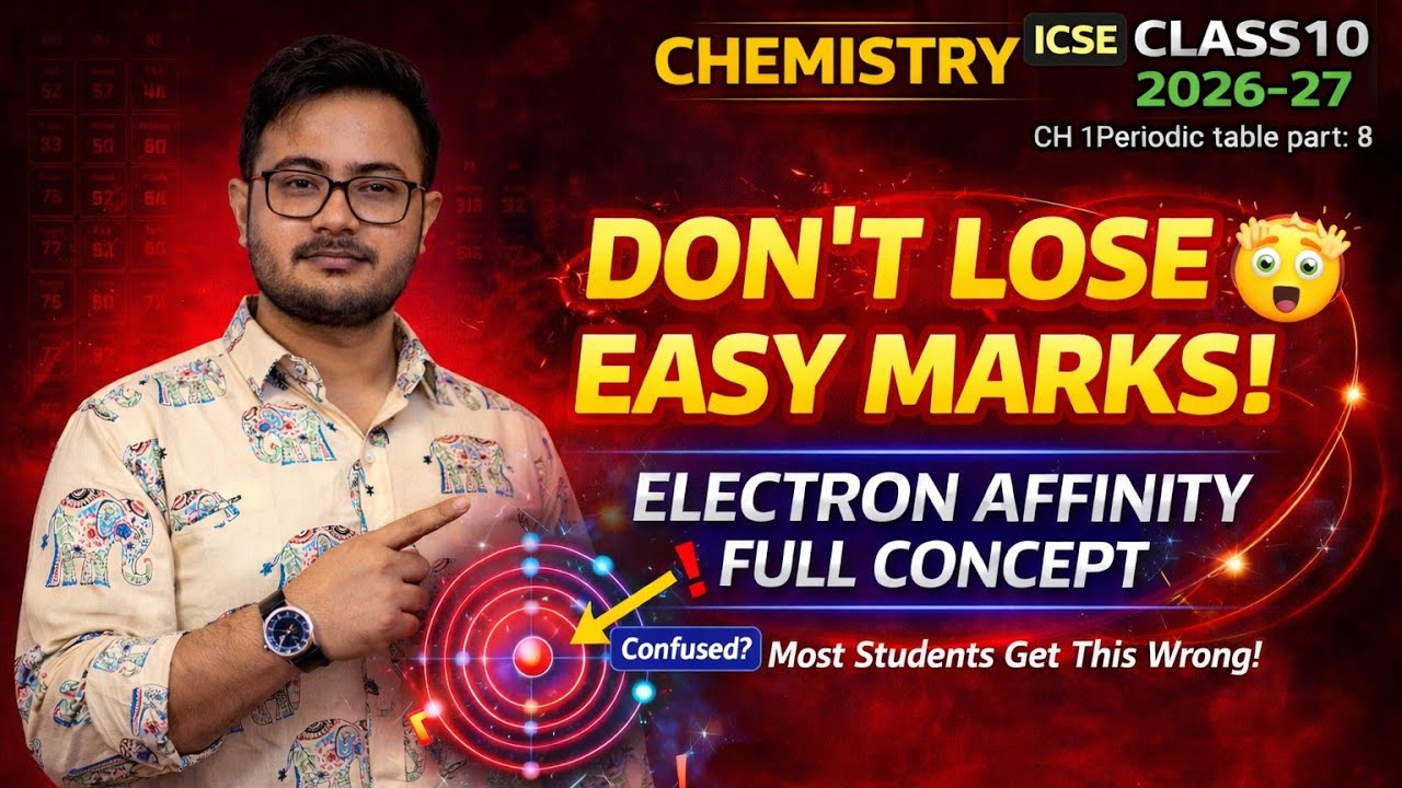 Part:8 FULL CONCEPT OF ELECTRON AFFINITY| EXCEPTIONS| E.A v.s I.E |ICSE #class10 ch:1 Periodic table