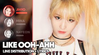 TWICE - Like OOH-AHH (Line Distribution   Lyrics Color Coded) PATREON REQUESTED