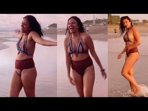 Amala Paul Enjoying at Kovalam Beach | Actress Amala Paul Latest Videos | Amala Paul Bikini Videos