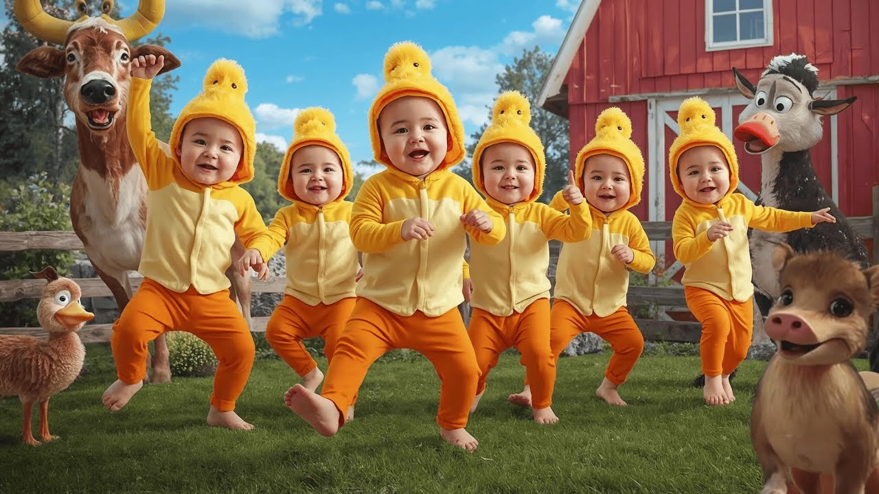 Five Little Ducks 🦆 | 10 Verses Long Version + Cute Baby Dance 👶 ...