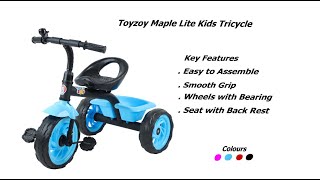 Toyzoy Maple Lite Kids|Baby Trike|Tricycle with Detachable Bell for Age Group 2 to 5 Years TZ-524