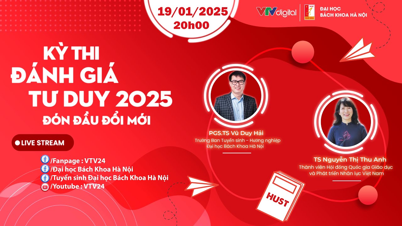 Outline Video Trực tiếp: Kỳ thi đánh giá tư duy - Đón đầu đổi mới | VTV24