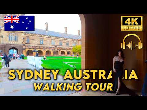 WALKING TOUR SYDNEY AUSTRALIA | Newtown, Sydney Uni, Glebe &amp; Broadway | 4KUHD | Binaural Audio