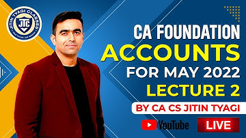 Demo Lecture 2 Accounts CA Foundation Full Course May 2022 || CA CS Jitin Tyagi ||