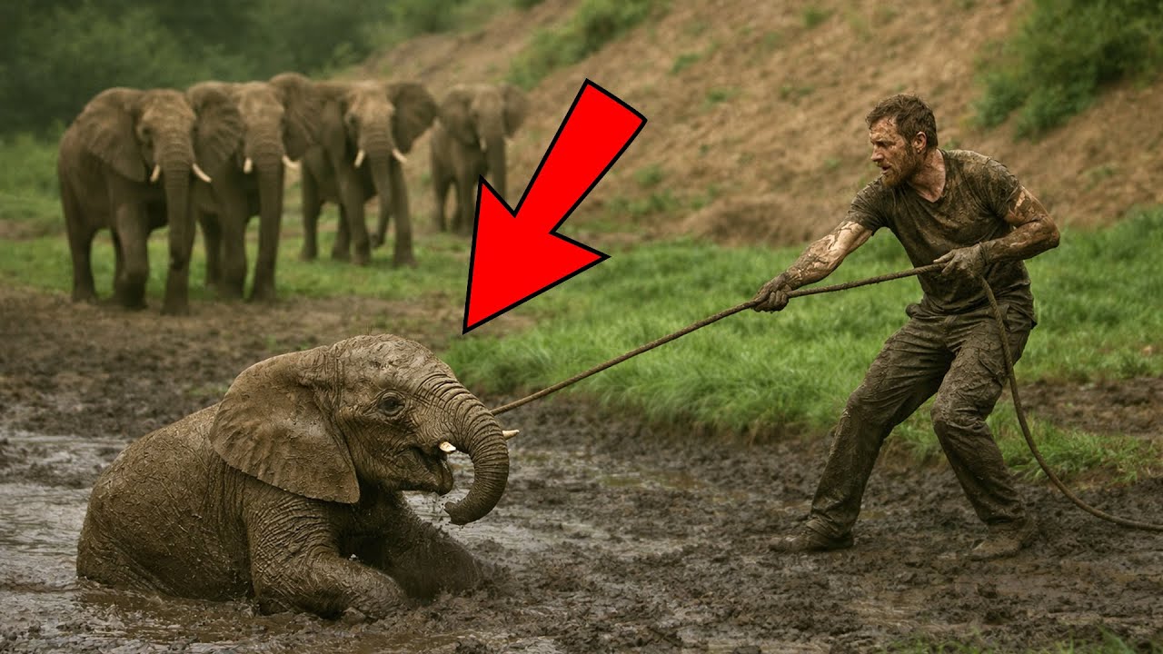 Uomo salva un elefantino che sta annegando, poi il branco fa qualcosa di SCONVOLGENTE!