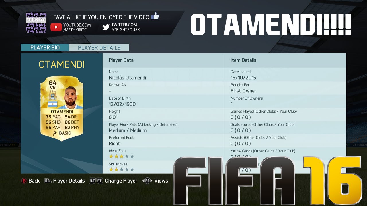FIFA 16- Otamendi!!