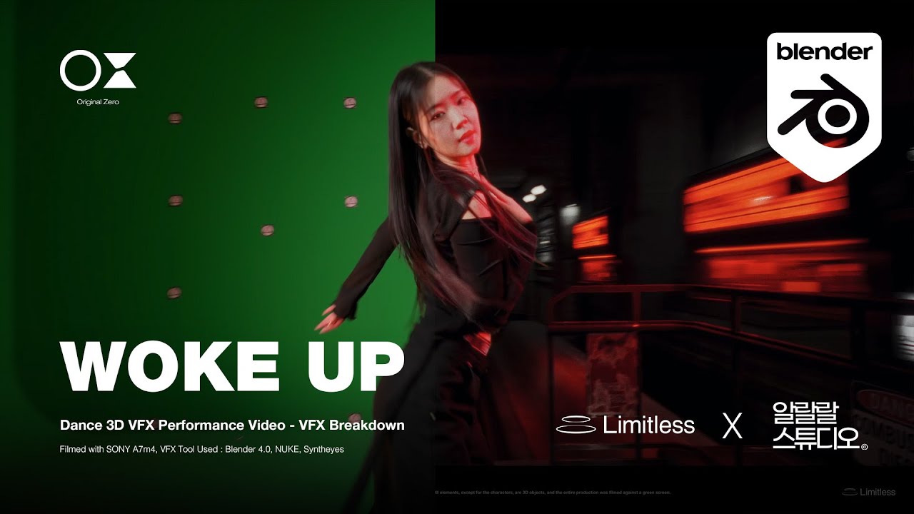 [ Blender 3D VFX/ CGI Comparison ]  "WOKE UP" Dance 3D VFX Performance Video VFX (XG)