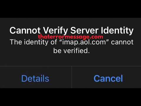 Identity of "imap.aol.com" cannot be verified (iOS)