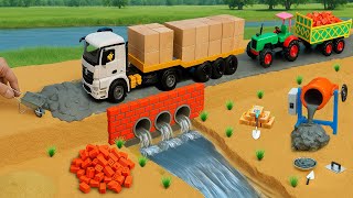 DIY Flood Erosion Road Repair Project | How to Build Drainage Pipes and Dams