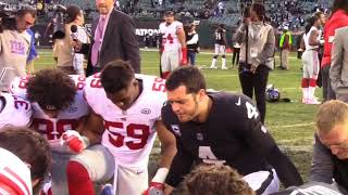 Derek carr lead a group prayer ...