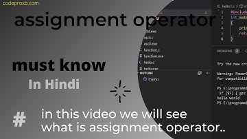 assignment operator in c language in hindi
