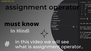 assignment operator in c language in hindi