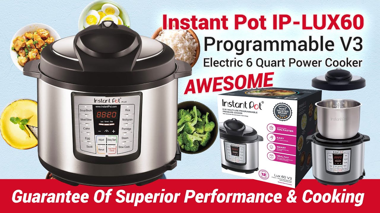 Instant Pot 6-Quart Lux IP-LUX60 V3 6-in-1 Electric Pressure Cooker BRAND  NEW