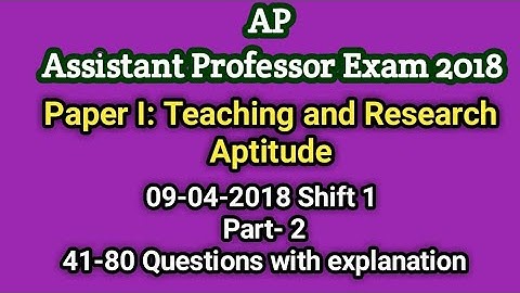AP Assistant Professor Exam 2018 Paper 1 Part- 2 with Telugu Explanation I Seshu Creations