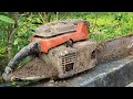 Restoration stihl 041 ancient chainsaw abandoned in the ground  restore the chainsaw 1982