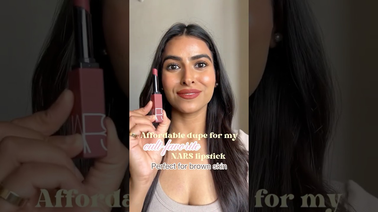 Nars Powermatte Lipstick in Killer queen dupe-Lakmé Rouge Bloom Lipstick in Cocoa Carnation