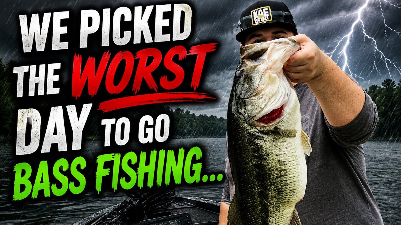 We Picked The Worst Day to Go Bass Fishing(Caught in Thunderstorm) #fishing #bass #bassfishing #boat