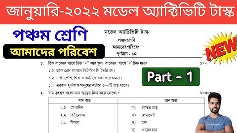 Class 5 Amader Poribesh Model Activity Task January 2022 ,Part 1 | January Activity Task Class 5 Evs