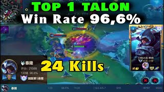 Top 1 Talon Tốc chiến - Tỷ lệ thắng 96,6% | Đạt 21588 điểm tướng chỉ sau 3 ngày ra mắt -Rank TỐI CAO