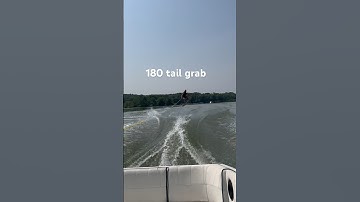 180 tail grab on wakeboard #wakeboarding #newtrick #shorts