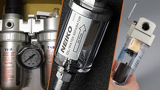 Separador De Agua Y Aceite Para Línea De Aire Neiko 30252A – 1/4" NPT, 90 PSI, Carcasa Transparente