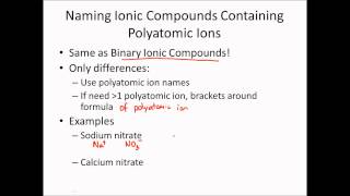 Naming Ionic Compounds Containing Polyatomic Ions