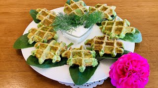 Корисні і смачні кабачкові вафлі з зеленню🍀Рецепт для схуднення🍀Zucchini waffles ☘️