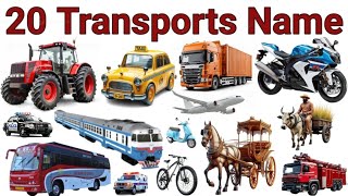 20 Vehicles Name Transport Vehicles Name Learn With Sounds Kids Learning Vehicles Name