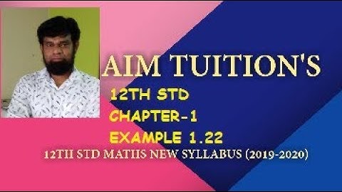 TN 12TH STD MATHS EXAMPLE 1.22 CHAPTER-1 APPLICATIONS OF MATRICES AND DETERMINANTS