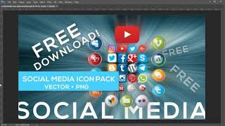 FREE Giveaway! Social media Icon pack! Photoshop &amp; Illustrator