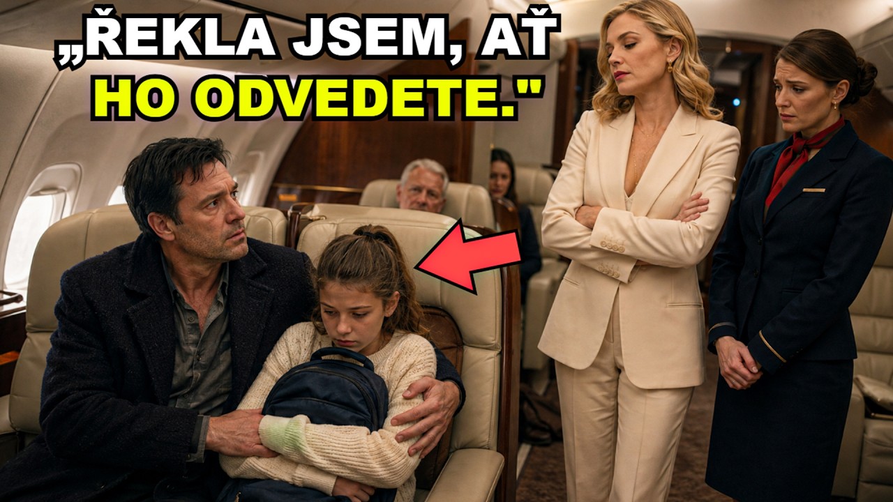 Zastavila se vedle mě, přejela očima můj obnošený kabát a sešlapané boty, a pak se obrátila na letušku: „Proč tady sedí tenhle muž na mém místě?“ Držel jsem za ruku svou desetiletou dceru Emu....