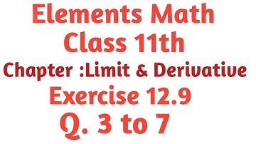 Class 11th math chapter 12 exercise 12.9 Q.3, 4, 5, 6, 7