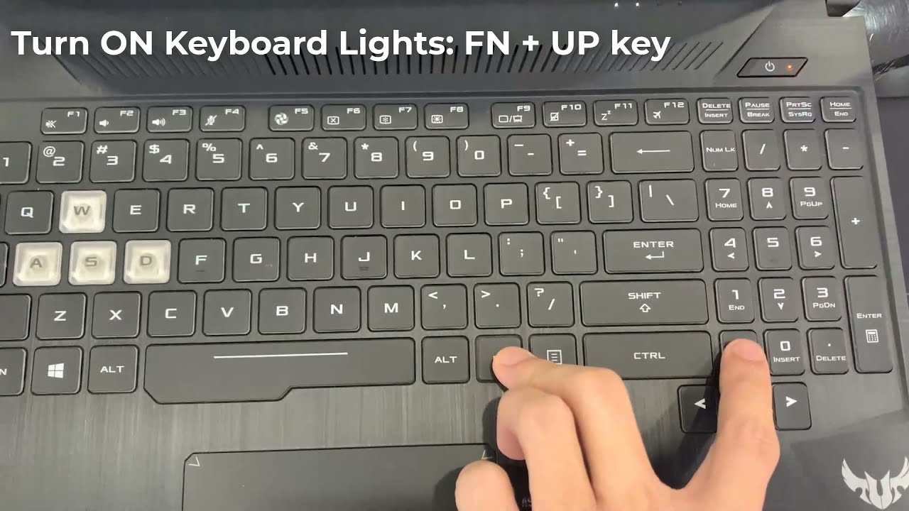 Phobia Orkan Evaluering How to Turn On/Off Keyboard Lights on ASUS TUF Gaming laptop - YouTube