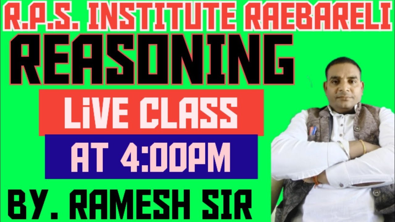 V Ramesh Ssc UPP, SSC, RAILWAY, REASONING BY RAMESH SIR PART 1 - YouTube
