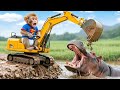 Monkey Kiki Digs a Water Path to Save the Farm But a Giant Hippo Blocks the Canal and Chaos Erupts!