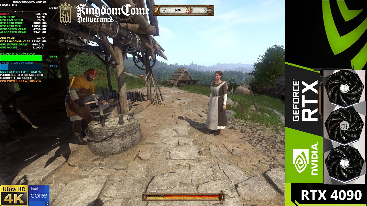 Kingdom Come Deliverance Ultra High Settings 4K | RTX 4090 | i9
