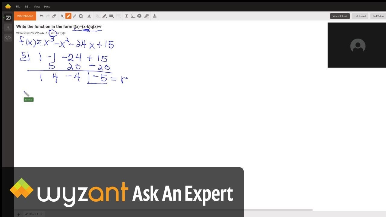 Write The Function In The Form F X X K Q X R Wyzant Ask An Expert