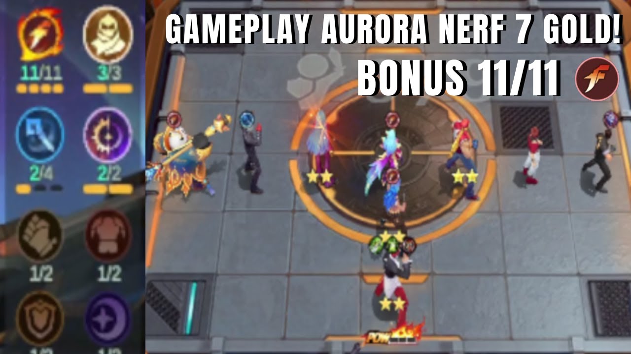 GAMEPLAY AURORA NERF 7 GOLD! BONUS 11 KOF HYPER IORI YAGAMI AKA CHOU - MAGIC CHESS GOGO