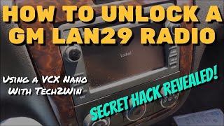 How to Unlock a GM LAN29 Radio with a VCX Nano or MDI running Tech2Win Software screenshot 3