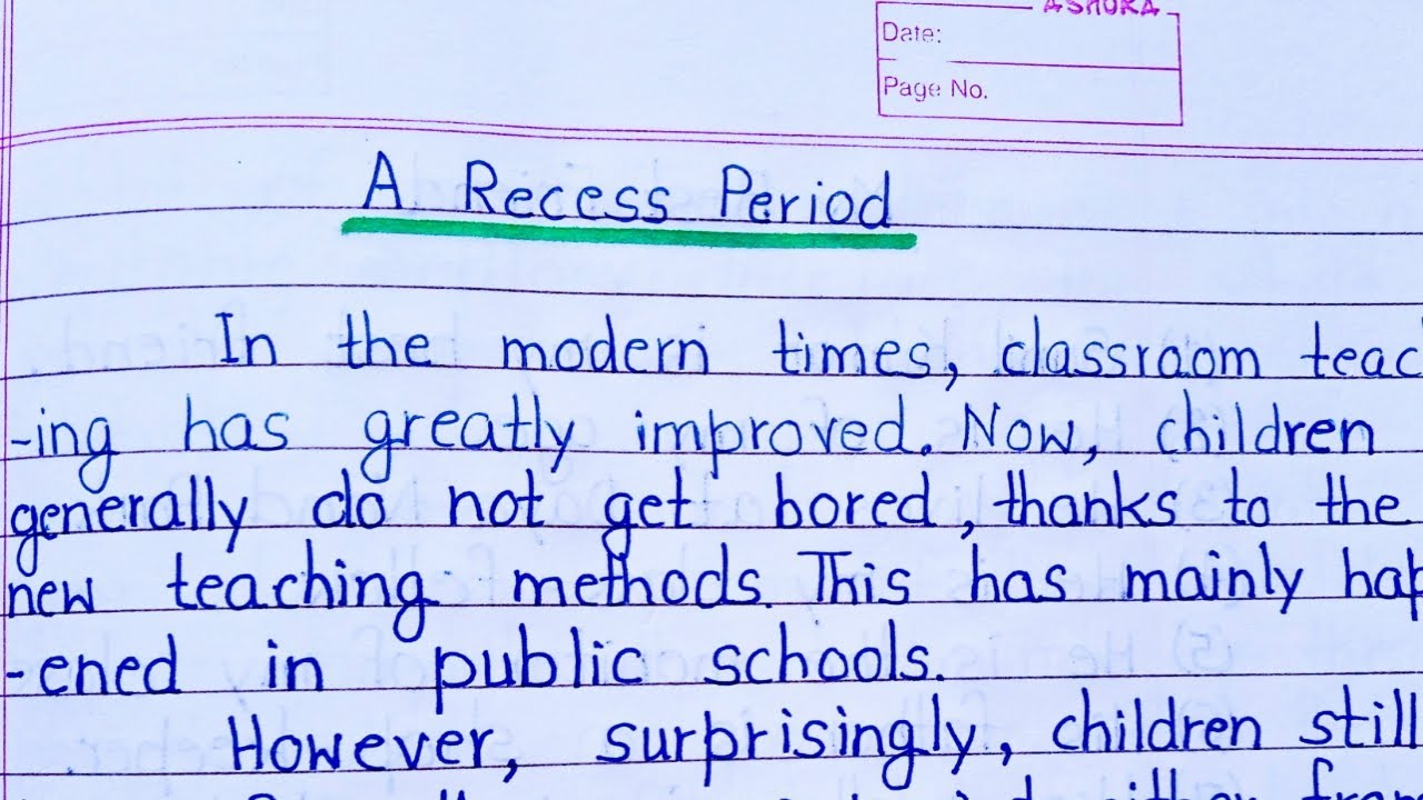 essay about recess time