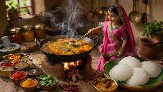 Miniature Doll Cooking Idli Sambar | Doll Village Life | #miniature #doll #cooking #food #asmr #ai screenshot 3