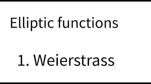 Elliptic functions 1. Weierstrass function.