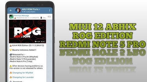 MIUI 12 Abhix ROG Edition 20.11.5 Redmi Note 5 Pro