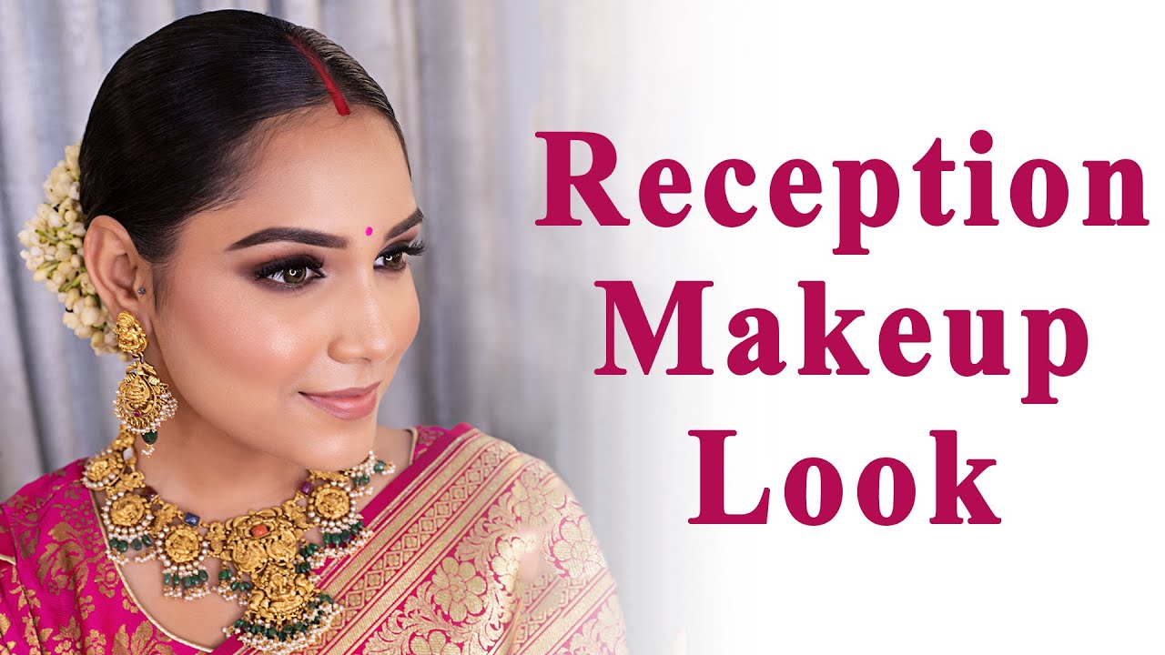 Reception makeup look with a banarsi saree !!